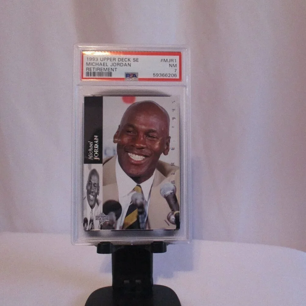 1993 UPPER DECK SE MICHAEL JORDAN RETIREMENT #MJR RETIREMENT NM PSA 7